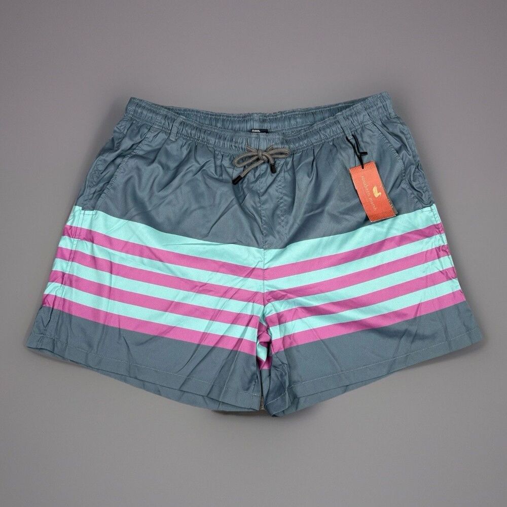 Southern Marsh Swim Trunks Mens 2XL Slate Harbor Barcelona Lines Mesh Lined NWT
